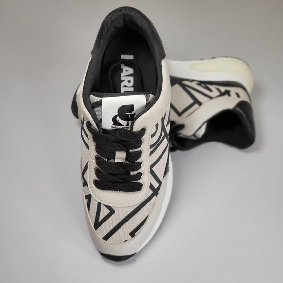 Karl Lagerfeld Shoes - Karl Lagerfeld Black and Cream Sneakers